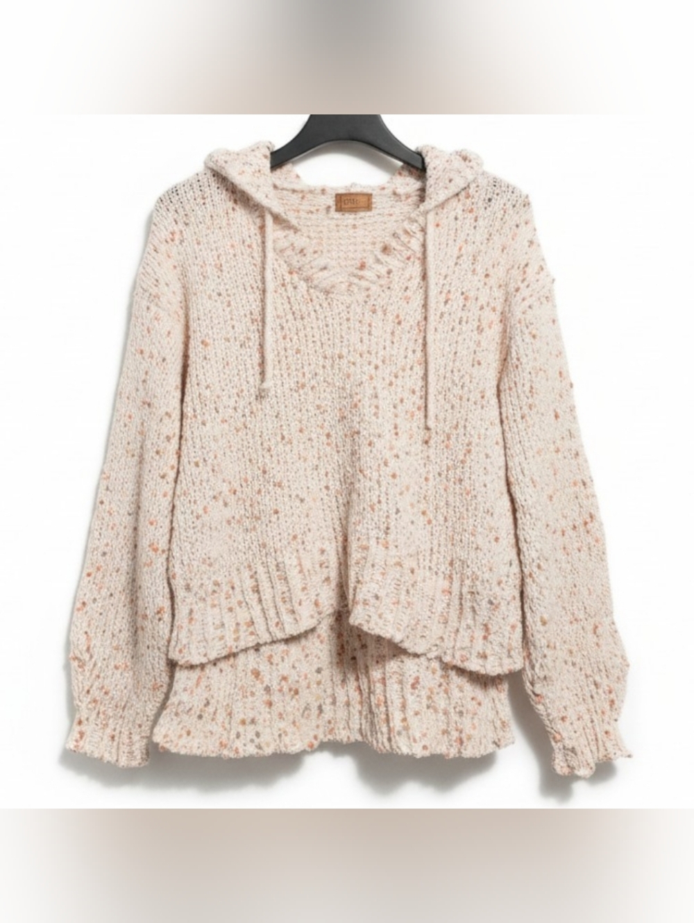 POL Chunky Knit Confetti Hoodie distressed oversized sweater Small Chenille Soft